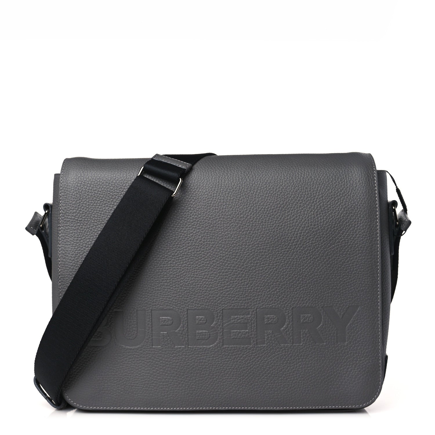 Burberry Calfskin Logo Messenger Charcoal Grey 1 of 9