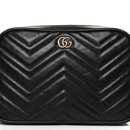 Gucci Calfskin Matelasse Mens GG Marmont Belt Bag 80 32 Black 8 of 12