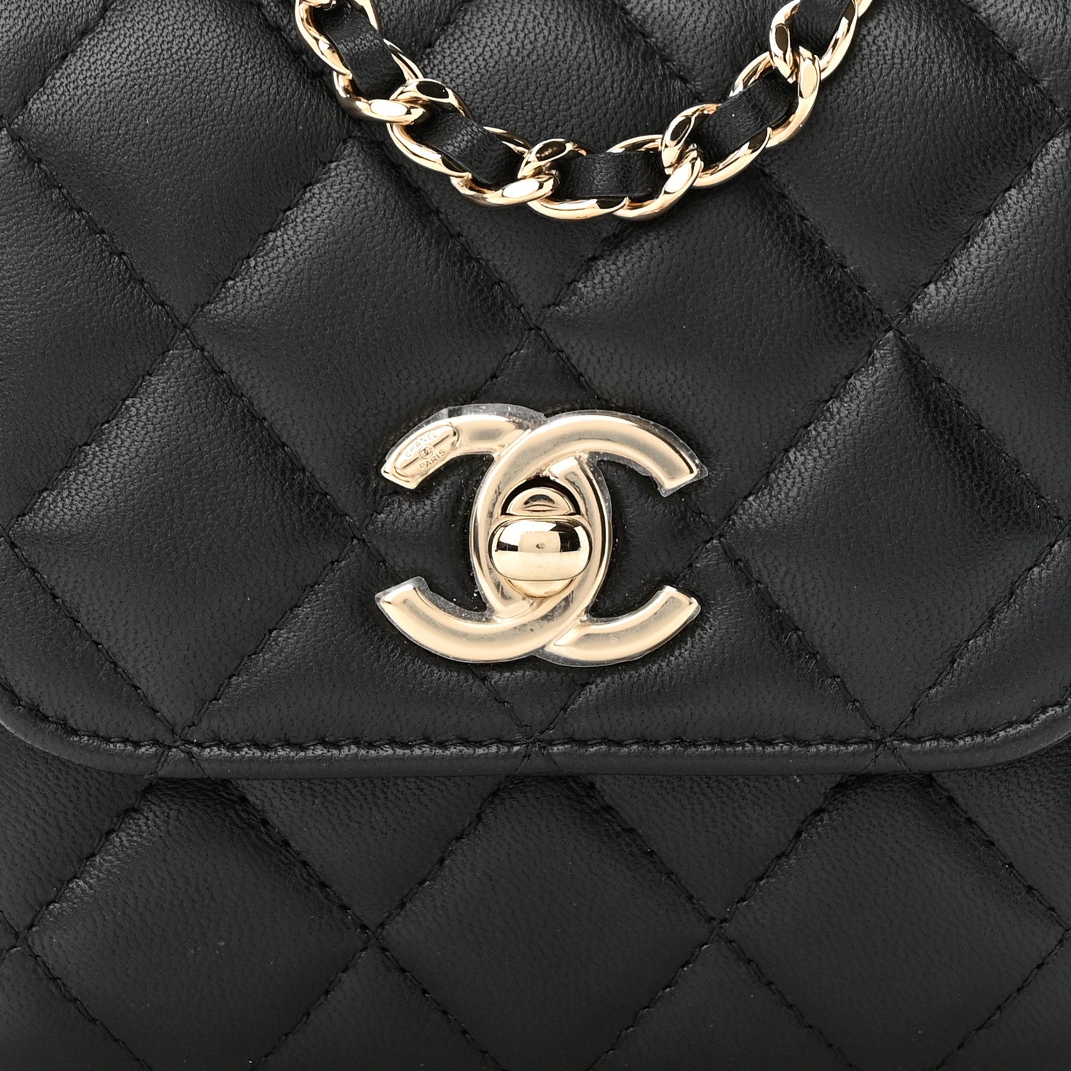 Chanel Lambskin Quilted Mini Trendy CC Chain Wallet Black 8 of 11