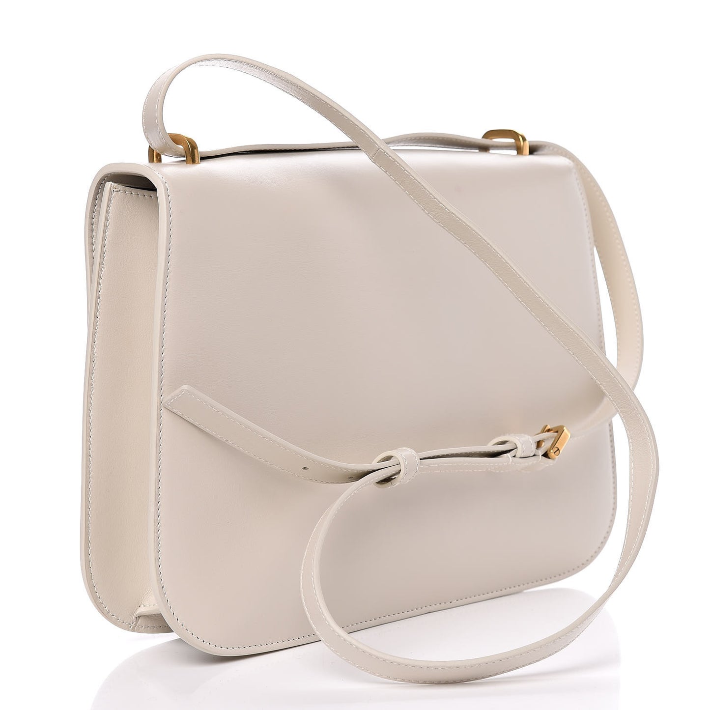 Smooth Calfskin Monogram Medium Spontini Satchel White