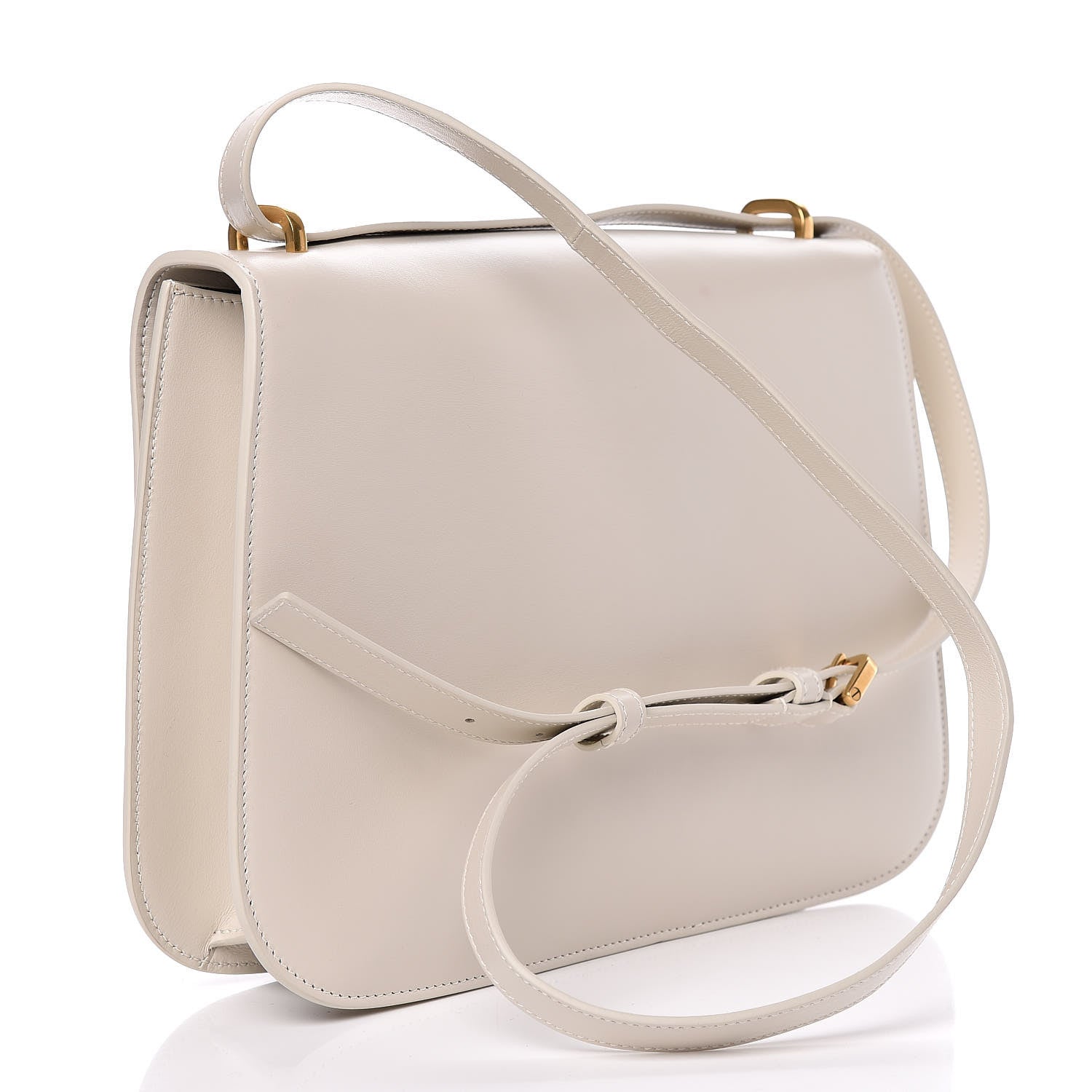 Saint Laurent Smooth Calfskin Monogram Medium Spontini Satchel White 3 of 10