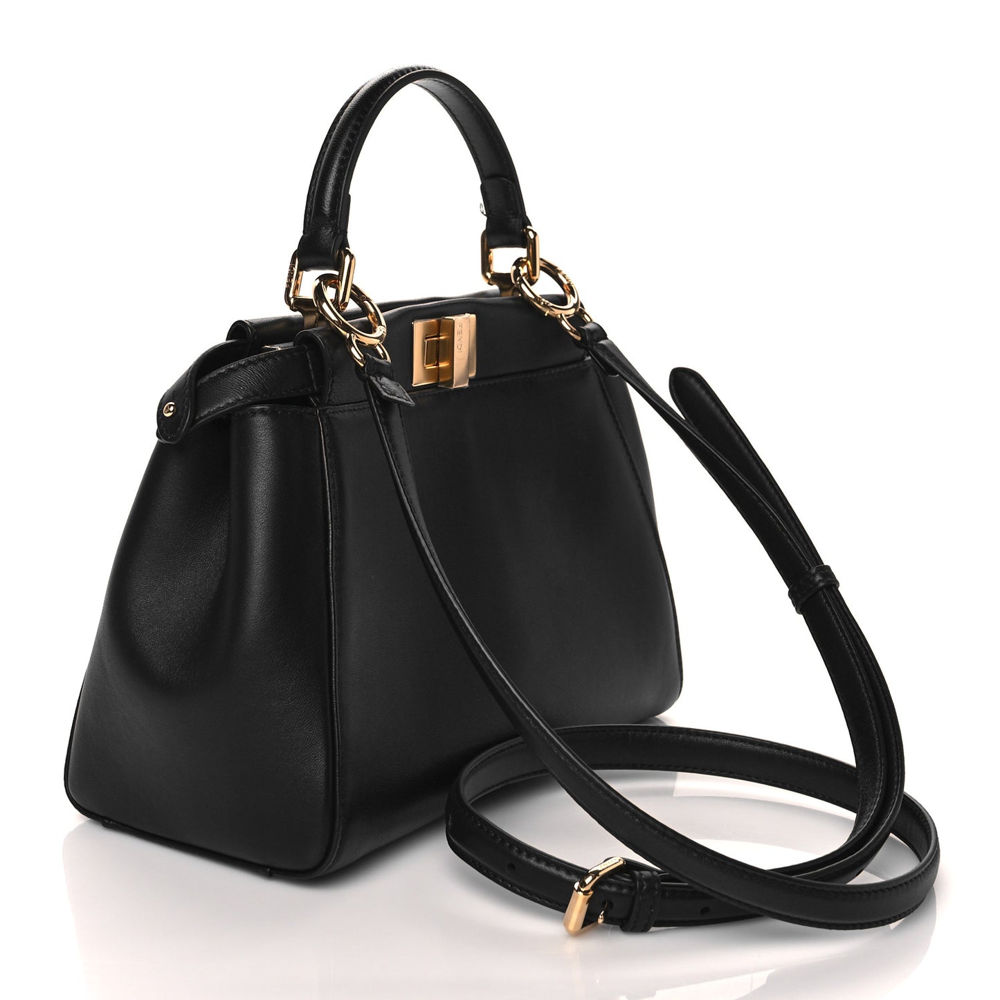 Nappa Stacked Bar Mini Peekaboo Iconic Satchel Black