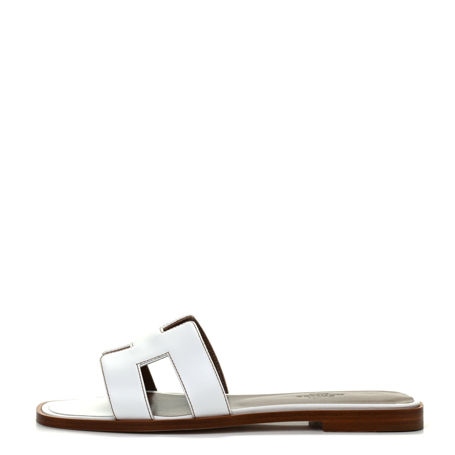 Hermes Box Calfskin Oran Sandals 36 White 1 of 9