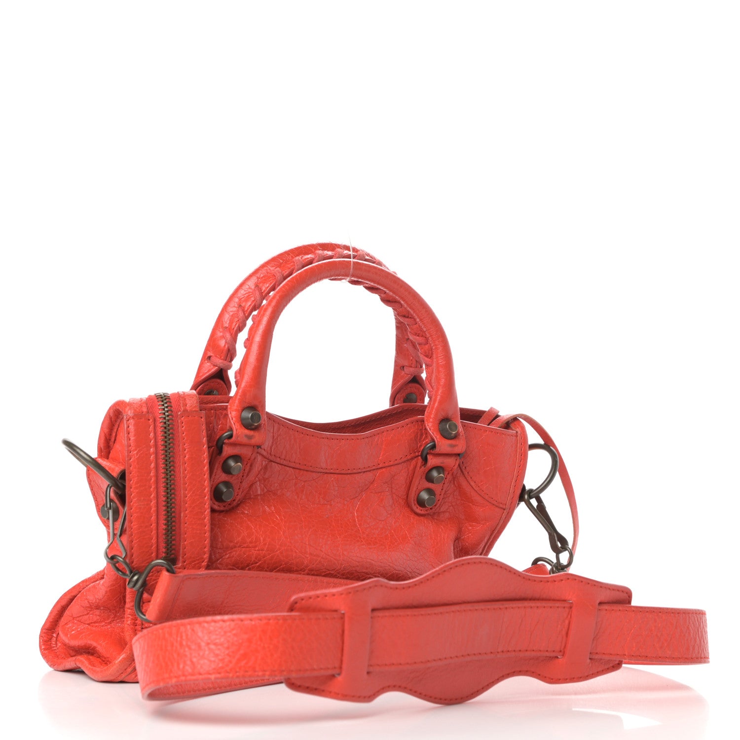 Balenciaga Agneau Classic Hardware Mini City Rouge Coquelicot Rouge Braise 4 of 11