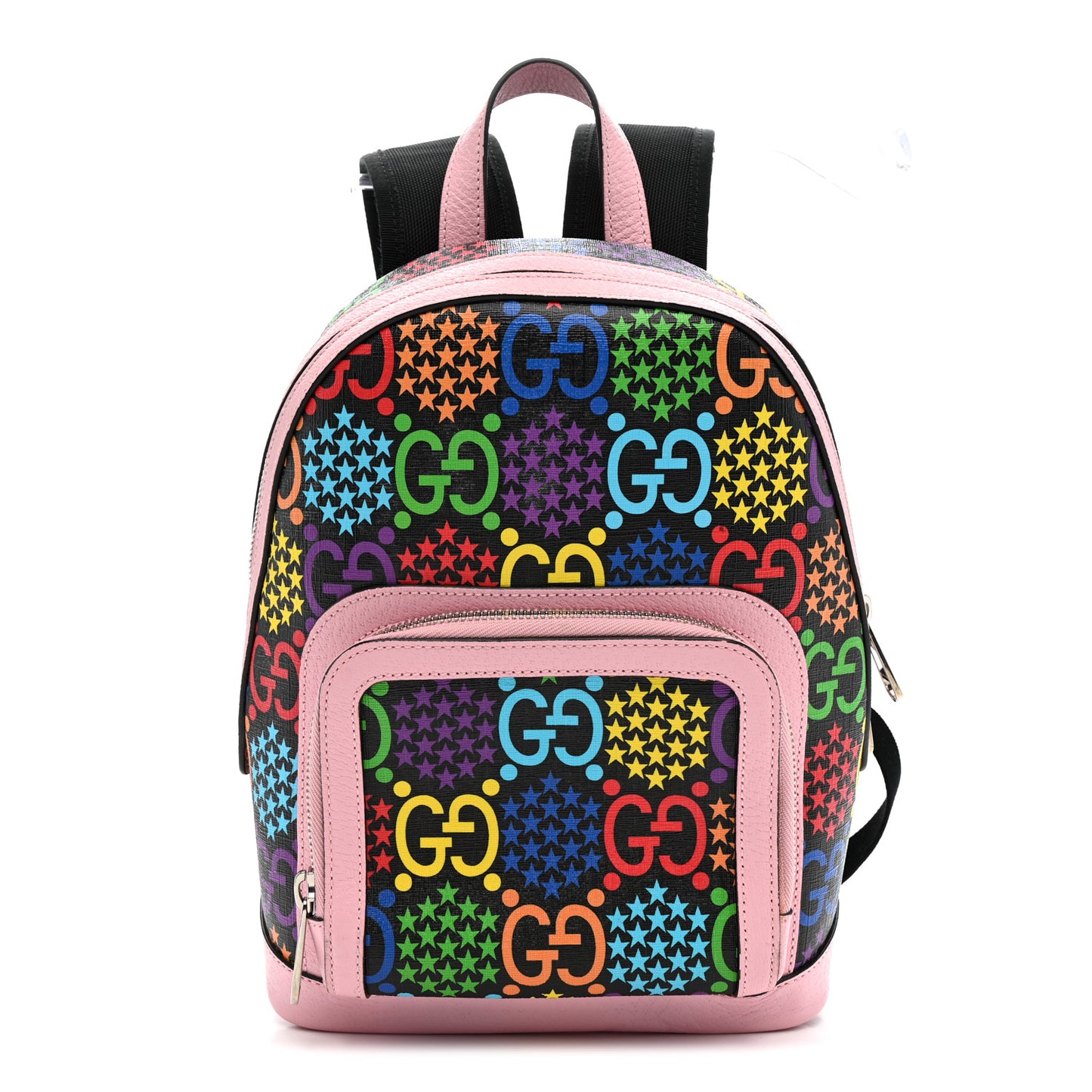 GG Supreme Monogram Psychedelic Small Day Backpack Black Multicolor Sugar Pink