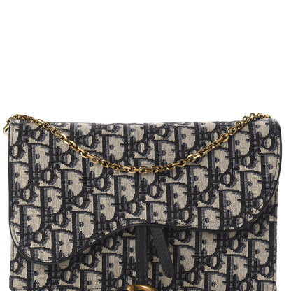 Christian Dior Oblique Saddle Chain Pouch Blue 7 of 10