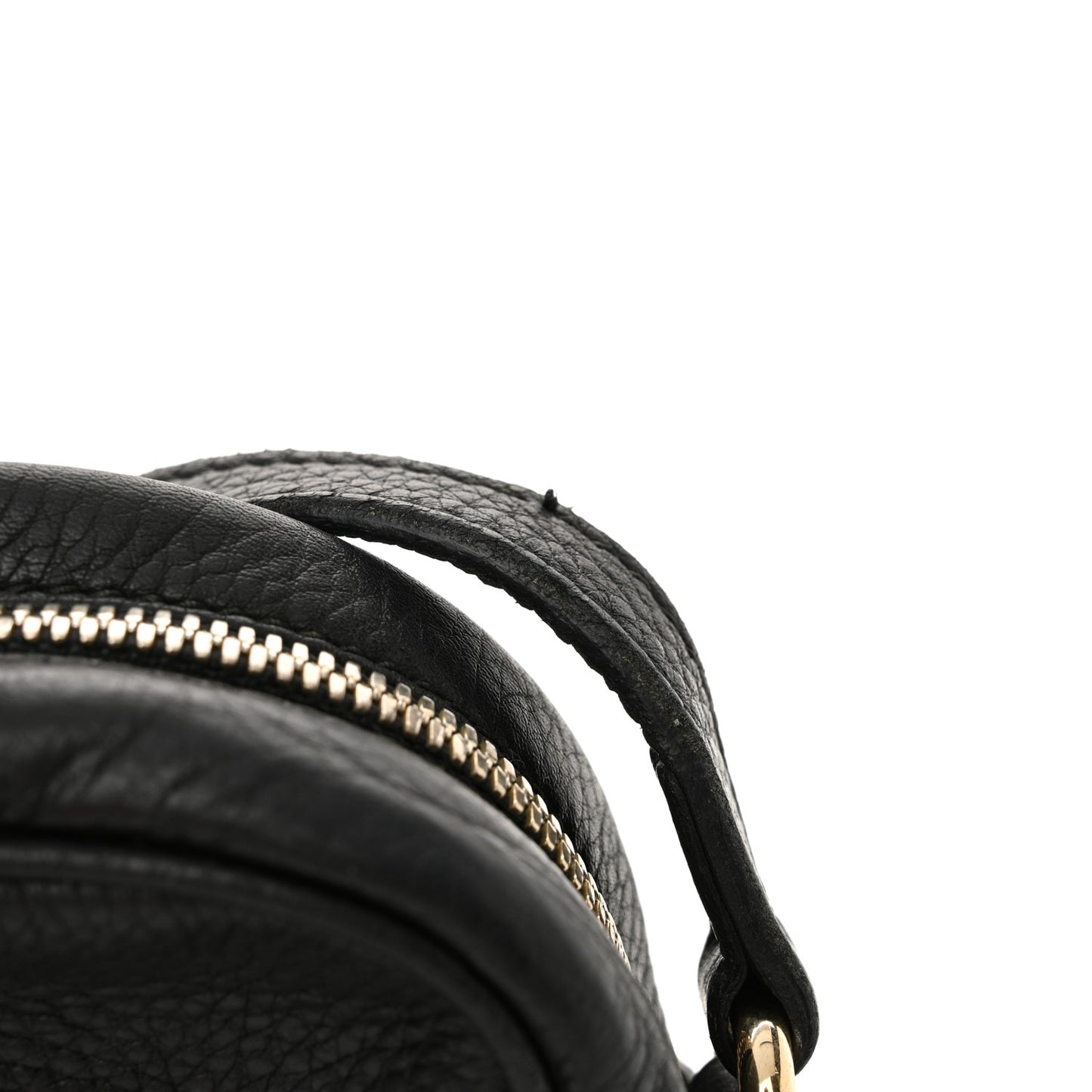 Pebbled Calfskin Small Soho Disco Bag Black