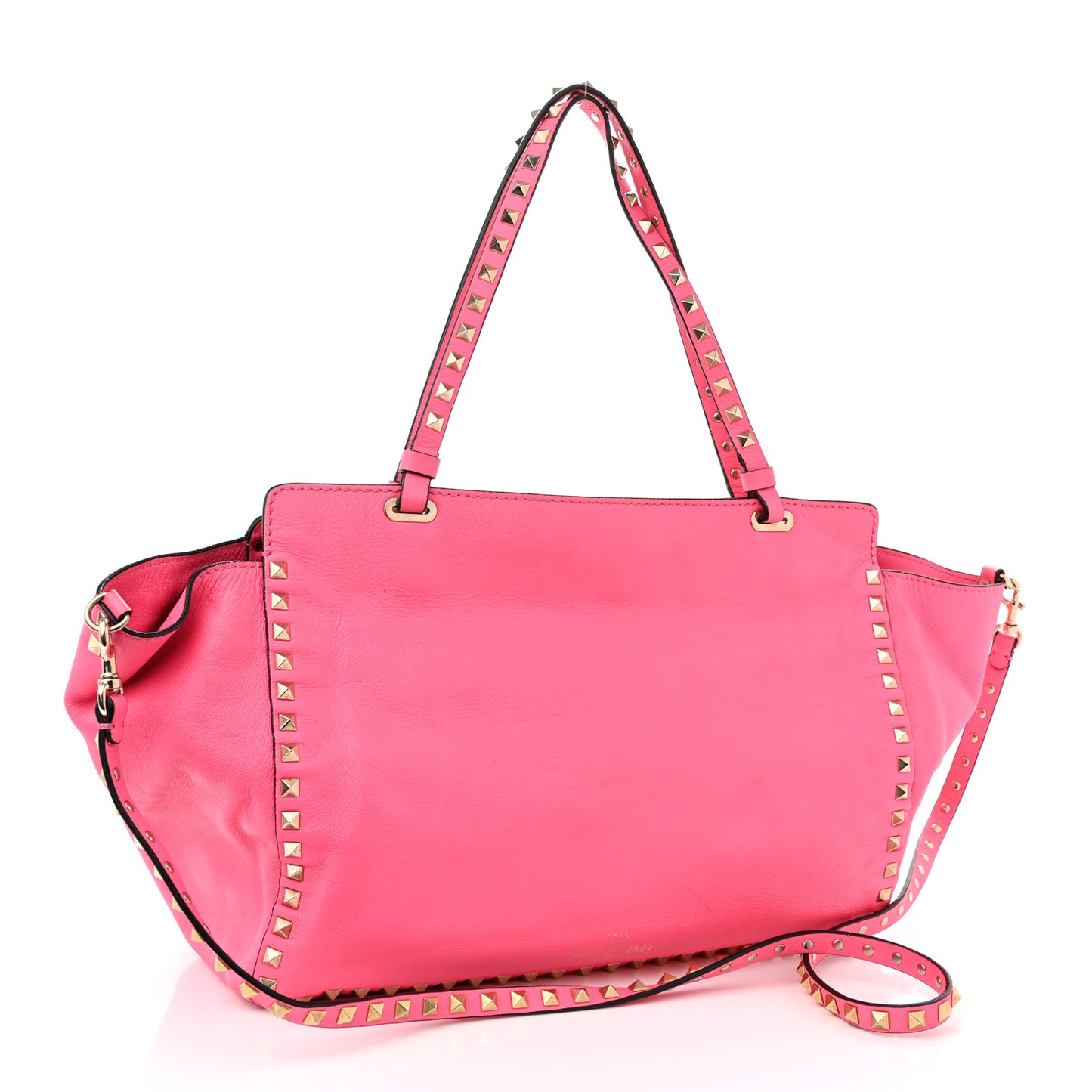 Vitello Medium Rockstud Tote Fuxia Fluo