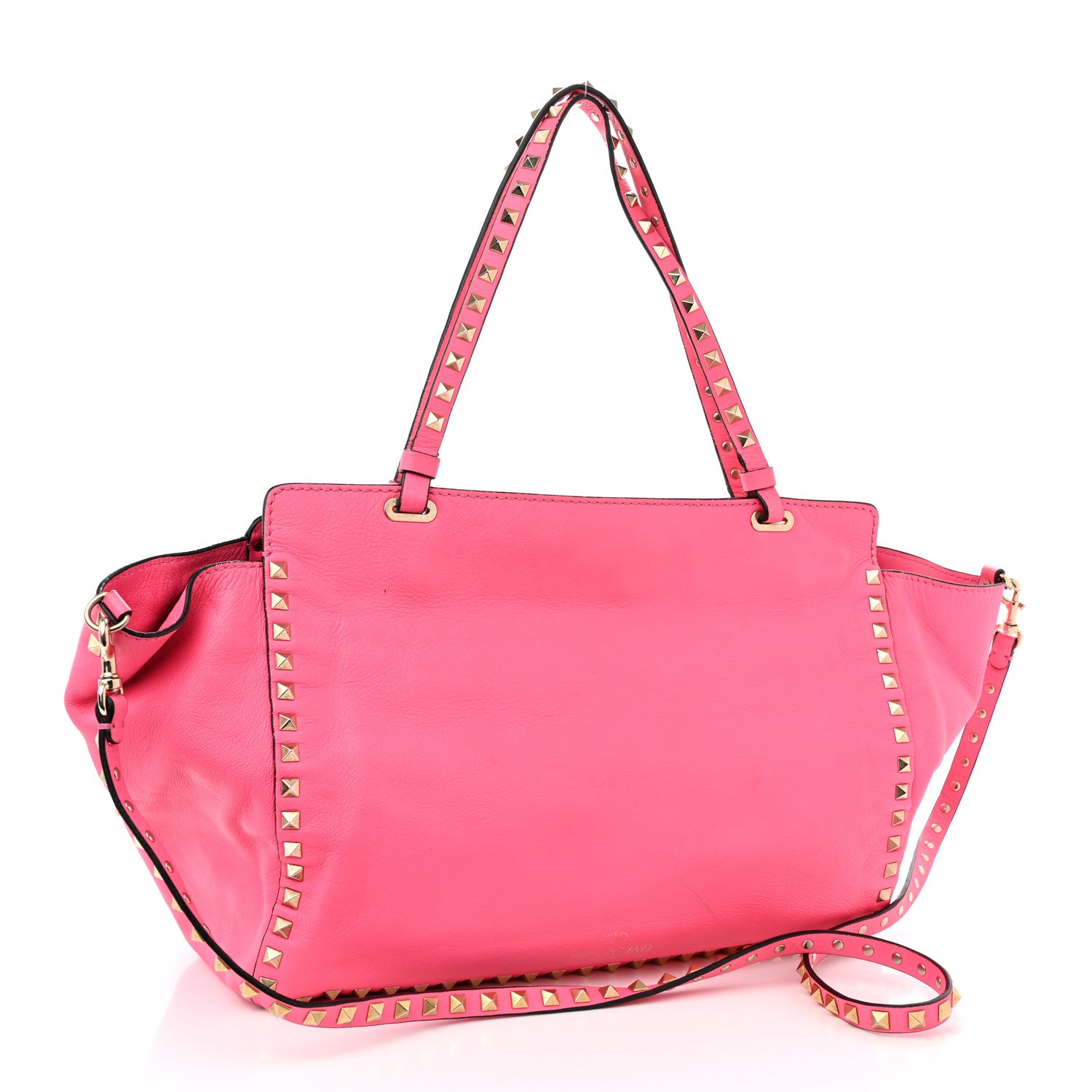 Valentino Garavani Vitello Medium Rockstud Tote Fuxia Fluo 2 of 16