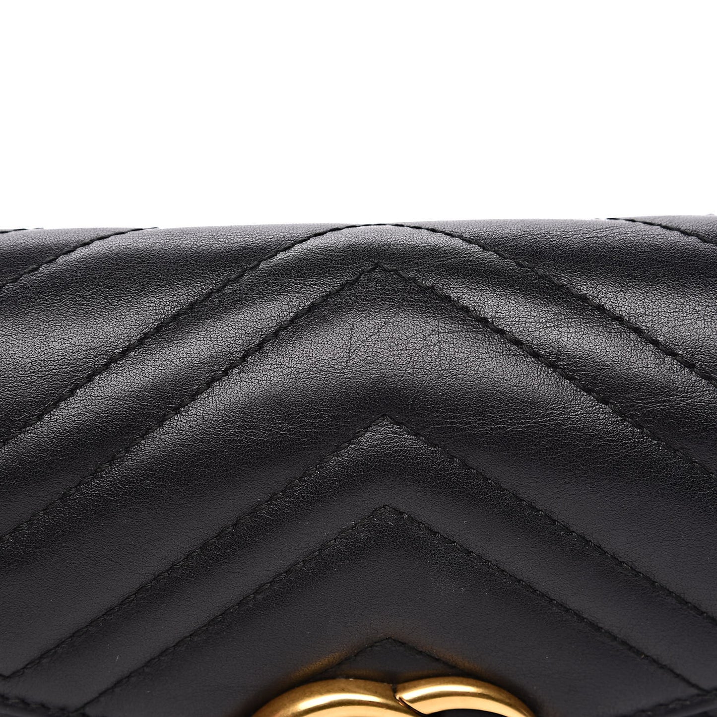 Calfskin Matelasse GG Marmont Chain Wallet Black