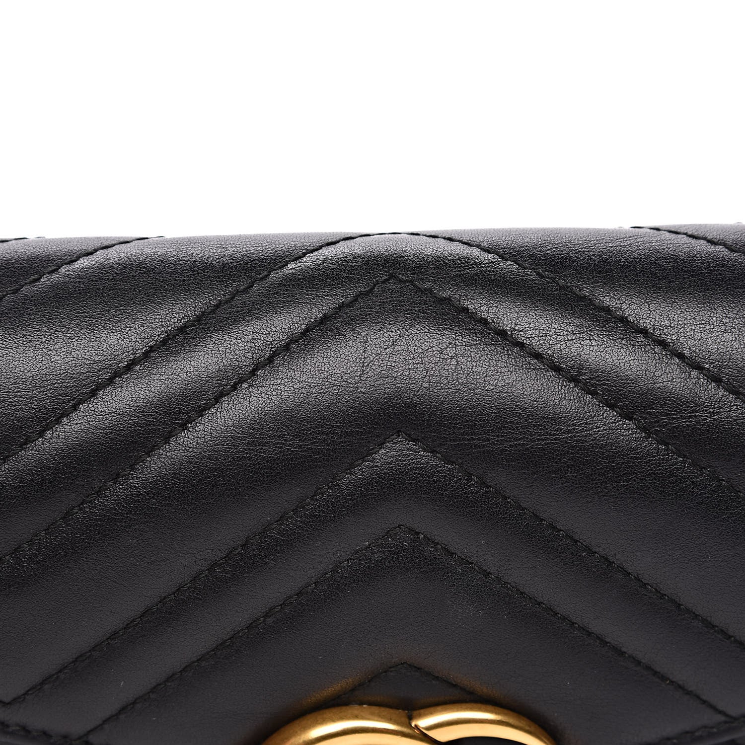 Gucci Calfskin Matelasse GG Marmont Chain Wallet Black 11 of 18