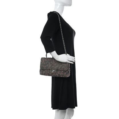 Chanel Distressed Denim Quilted Medium Double Flap Grey Pink 2 of 12