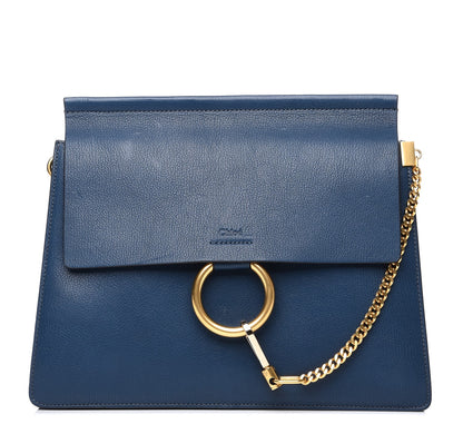 Chloe Calfskin Medium Faye Shoulder Bag Denim Blue 1 of 16