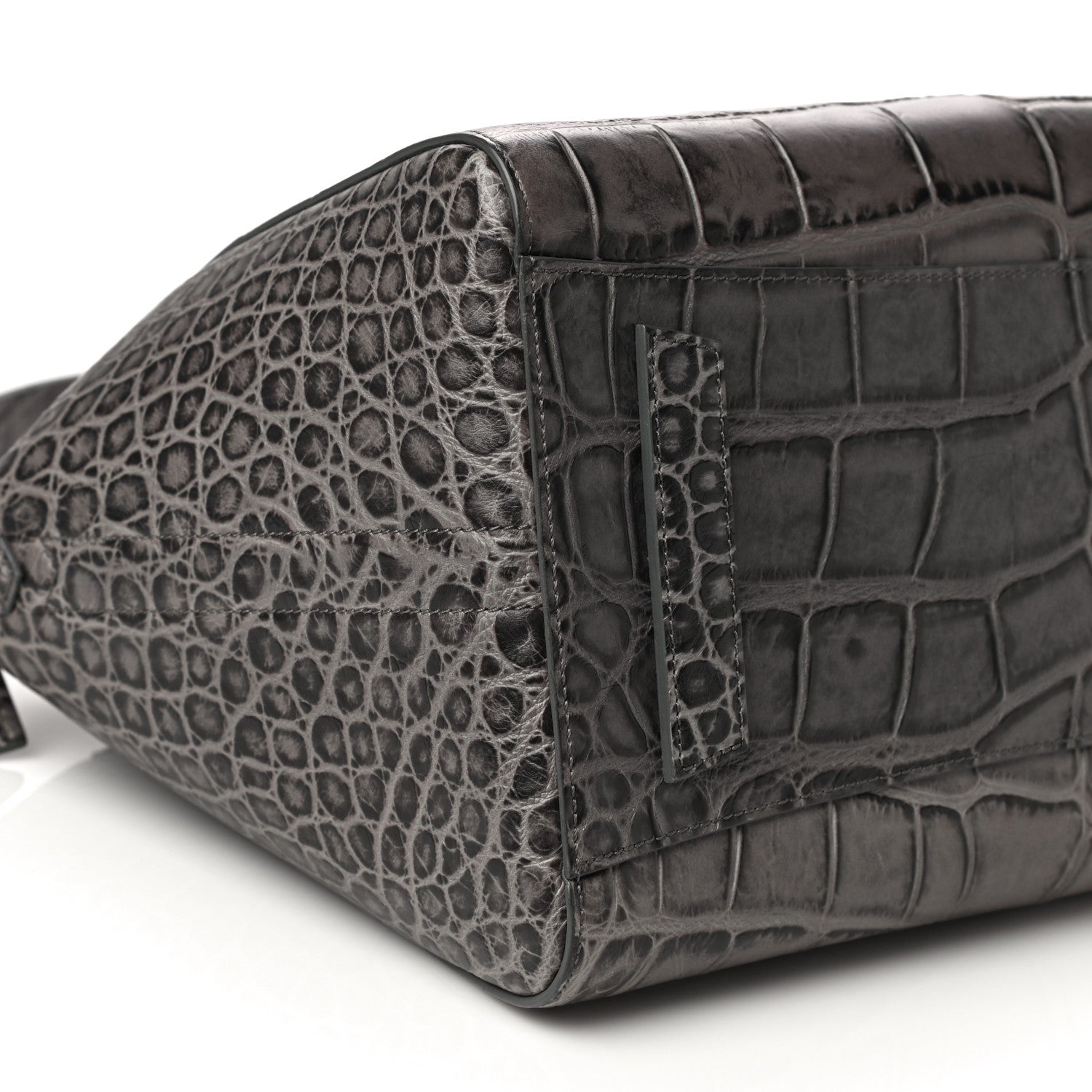 Givenchy Calfskin Crocodile Embossed 3D Stud Medium Antigona Storm Grey 9 of 11