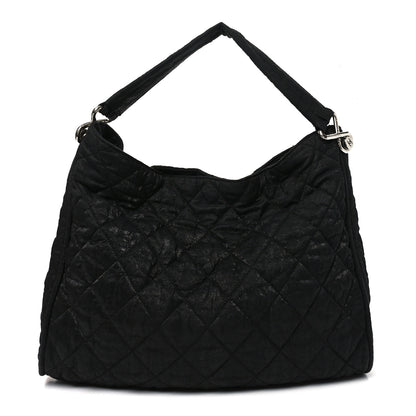 Chanel Crinkled Coated Canvas Le Marais Hobo Black 1 of 12