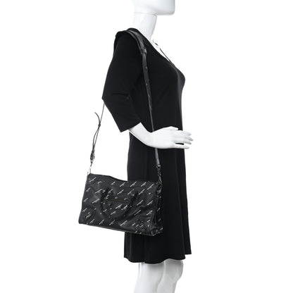 Balenciaga Veau Allover Logo Classic Hardware S City Black White 2 of 11