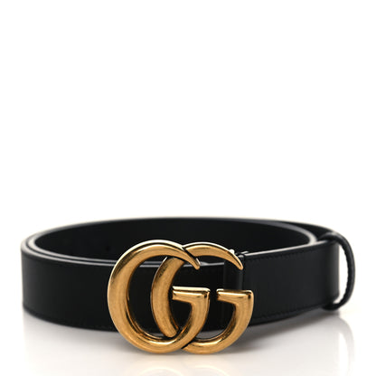 Gucci Calfskin Double G 30mm Belt 80 32 Black 1 of 5