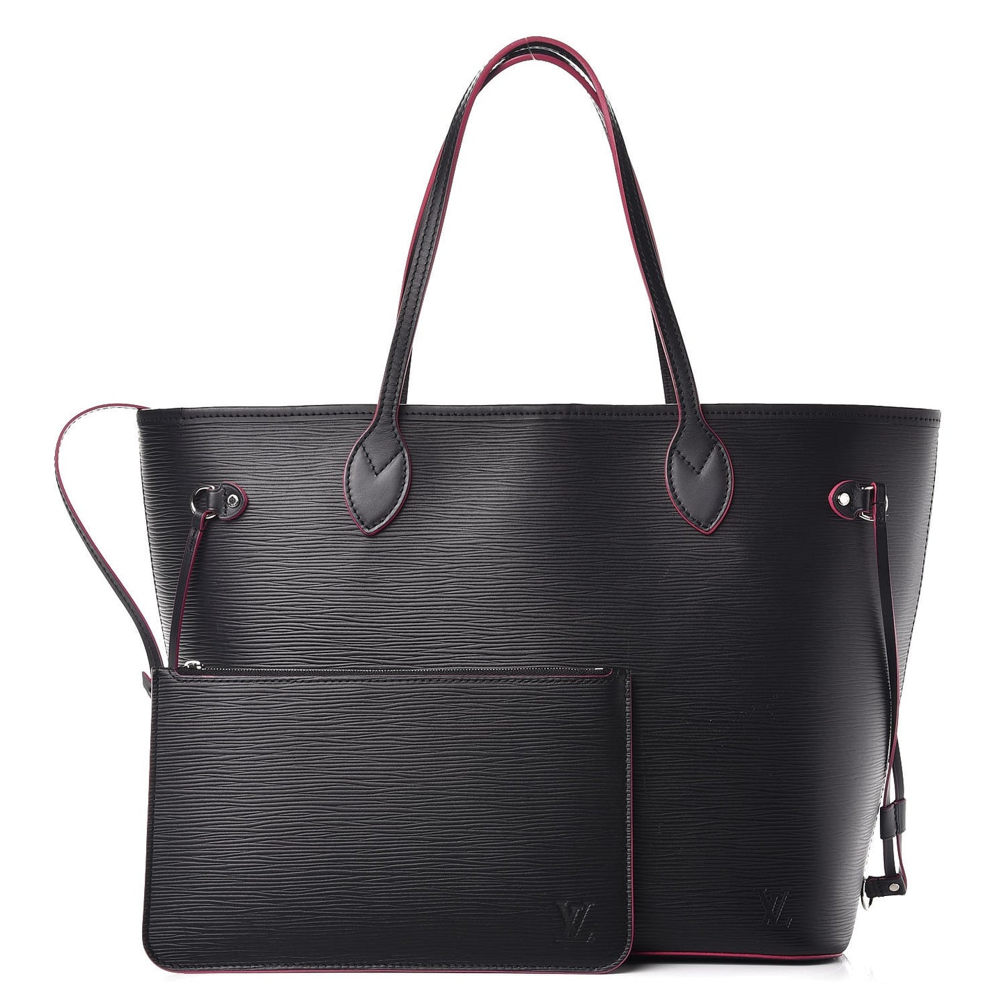 Epi Neverfull MM Black Hot Pink