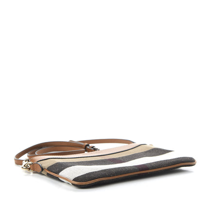 Burberry Mega Check Peyton Crossbody Clutch Bag Saddle Brown 4 of 10
