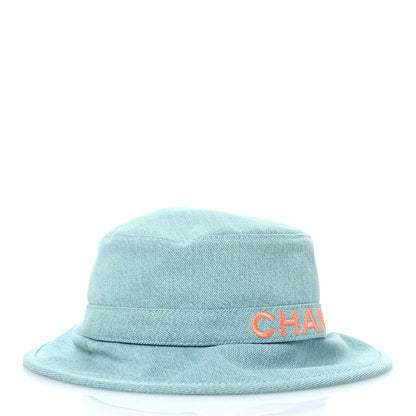 Chanel Denim Logo Bucket Hat S Light Blue 3 of 10