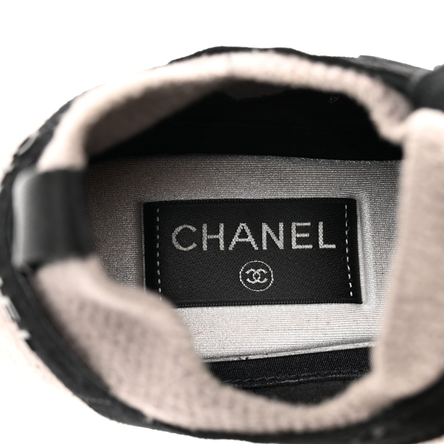 Chanel Fabric Suede Calfskin CC Sneakers 40 Grey Black 6 of 9