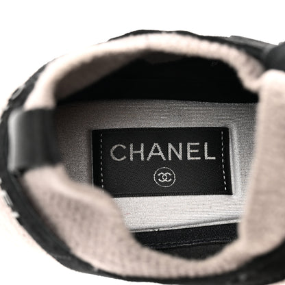 Chanel Fabric Suede Calfskin CC Sneakers 40 Grey Black 6 of 9