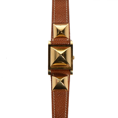 Hermes Stainless Steel Courchevel 23mm Medor Quartz Watch Gold 1 of 9