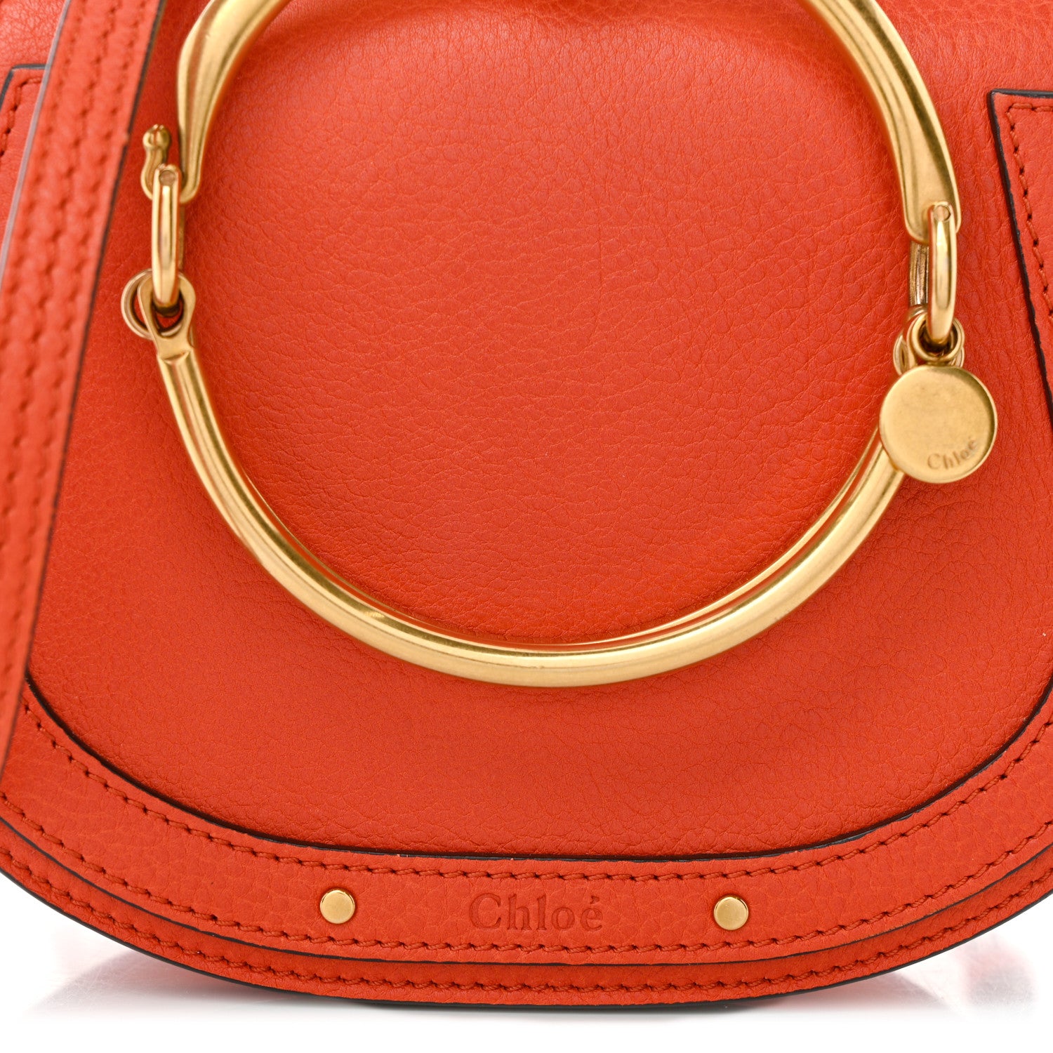 Chloe Calfskin Small Nile Bracelet Bag Earthy Red 7 of 9