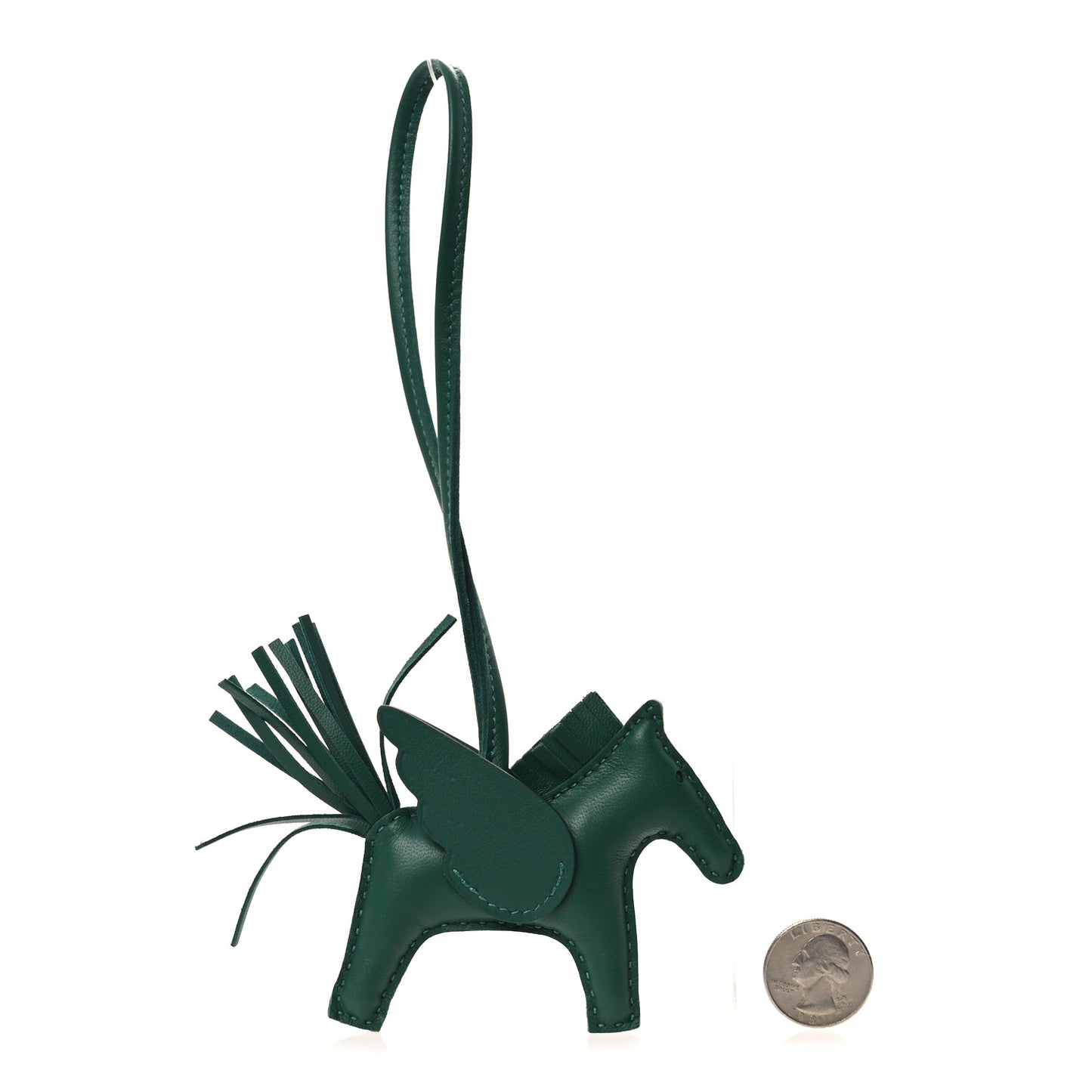 Milo Lambskin Grigri Rodeo Pegase Horse Bag Charm PM Vert Moyen
