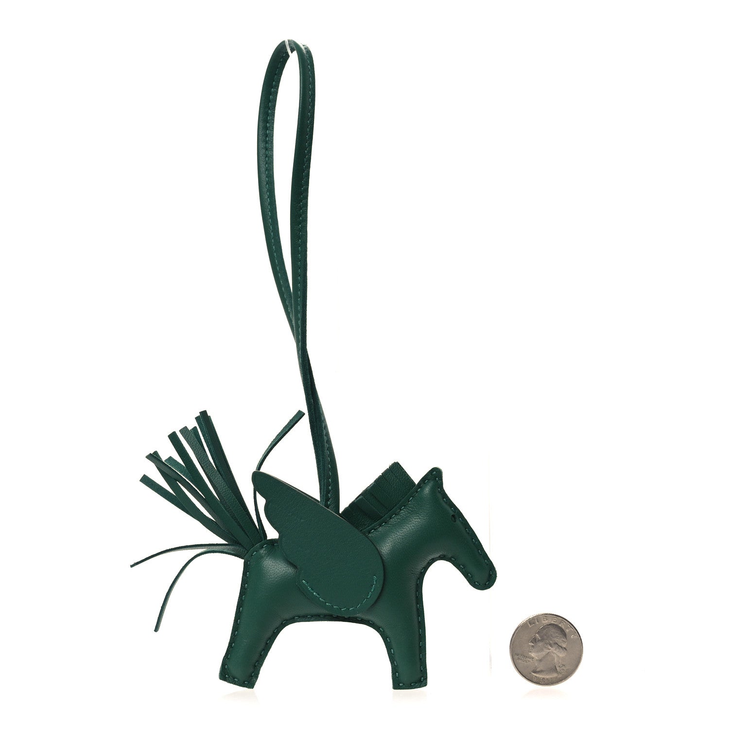 Hermes Milo Lambskin Grigri Rodeo Pegase Horse Bag Charm PM Vert Moyen 2 of 5