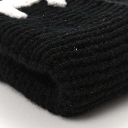 Chanel Cashmere CC Beanie Hat Black White 8 of 8