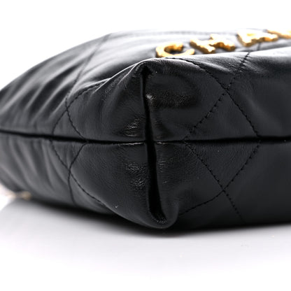 Chanel Shiny Crumpled Calfskin Quilted Pearl Mini Chanel 22 Black 8 of 10