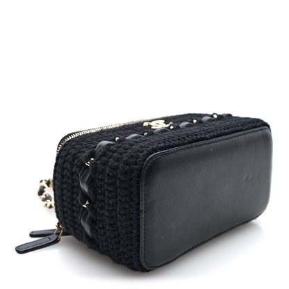Chanel Lambskin Crochet Quilted Small Vanity Case With Chain Black 4 of 10