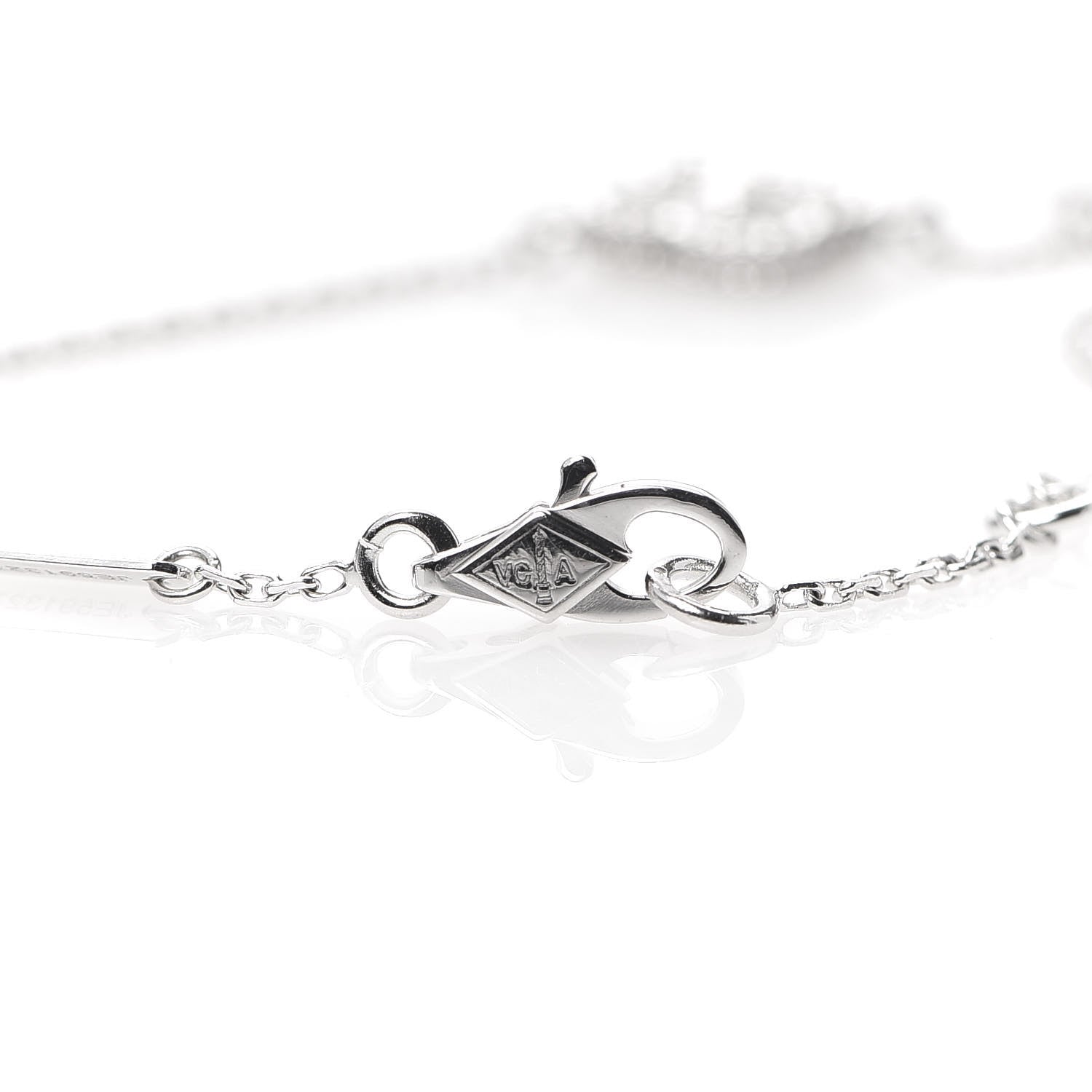 Van Cleef & Arpels 18K White Gold Diamond Sweet Alhambra Bracelet 4 of 6