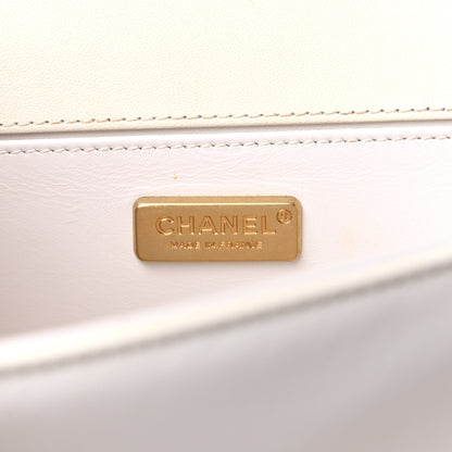 Chanel Lambskin Tulle Embroidered Medium Boy Flap White 6 of 16