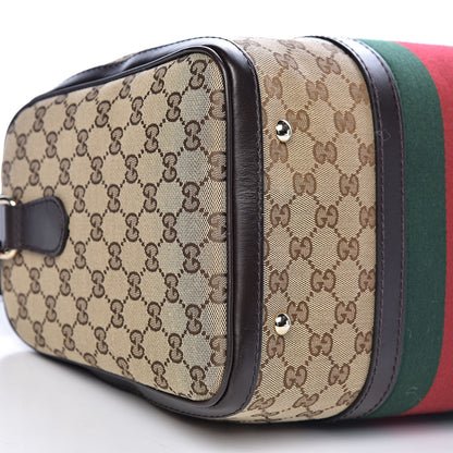 Gucci Monogram Vintage Web Medium Boston Dark Brown 8 of 10