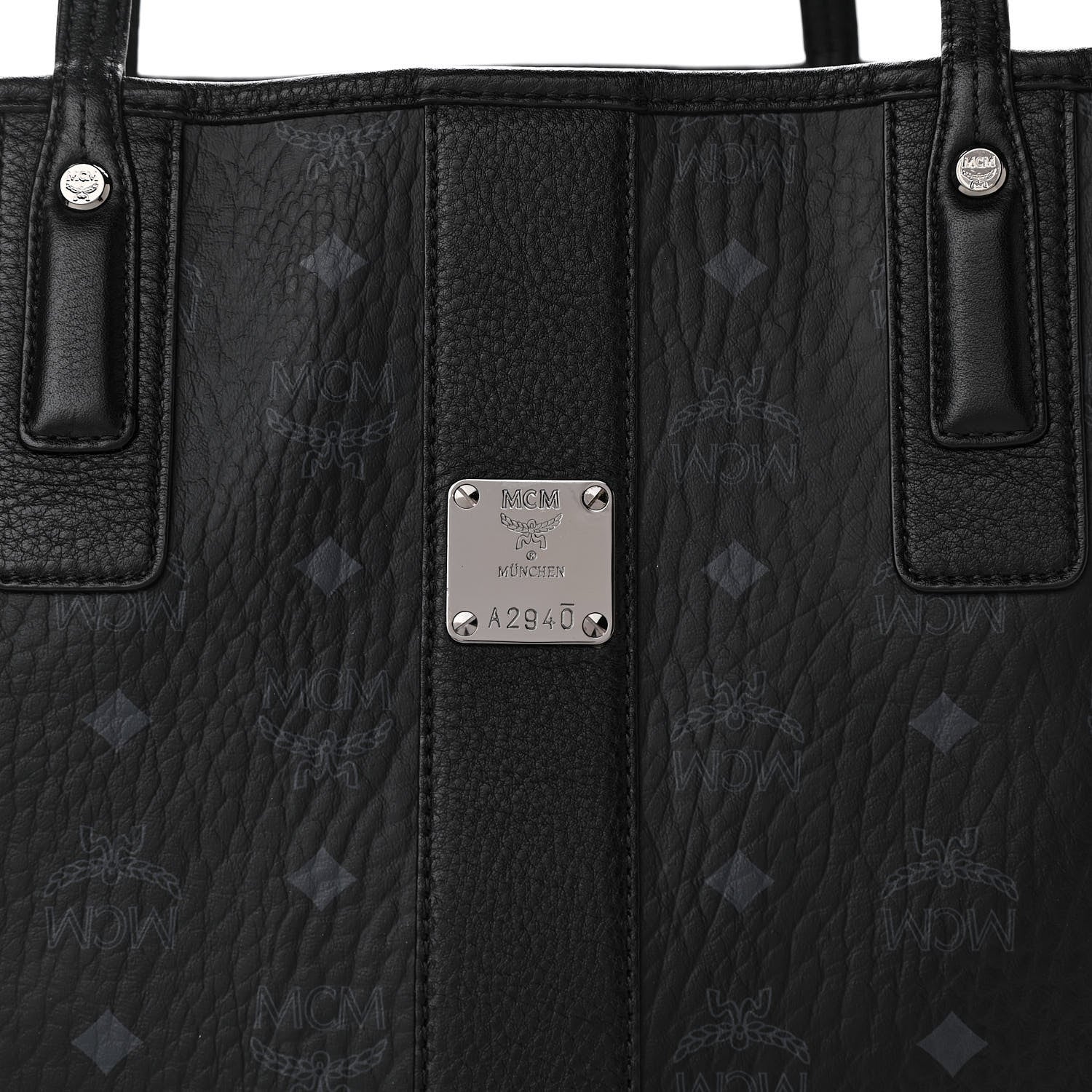 MCM Visetos Medium Liz Reversible Shopper Tote Black 5 of 18