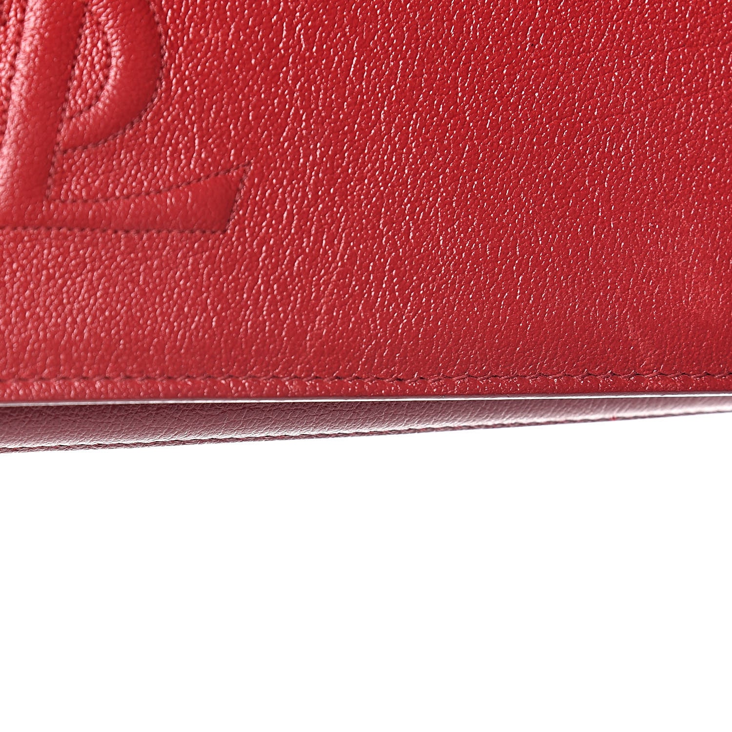 Saint Laurent Calfskin Monogram Large Belle De Jour Clutch Red 12 of 13