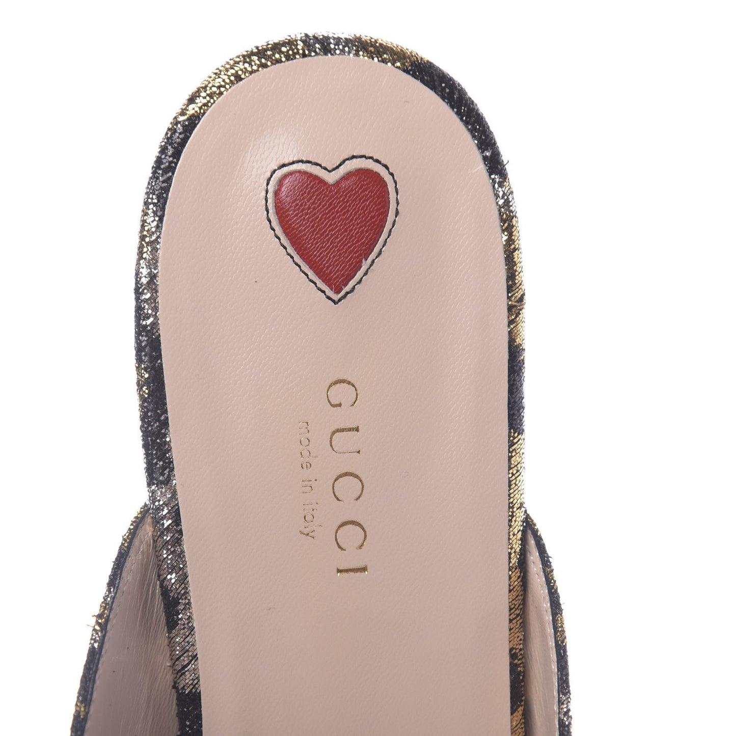 Lurex Jacquard Leopard Embroidered Princetown Slippers 40 Black Gold