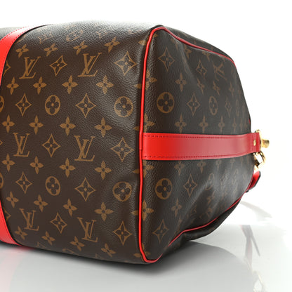 Louis Vuitton Calfskin Monogram Keepall Bandouliere 50 Coquelicot 9 of 9