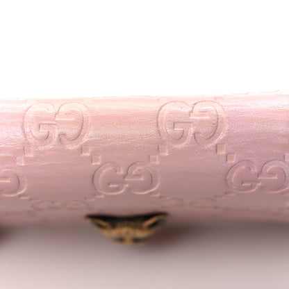 Gucci Guccissima Signature Crystal Cat Card Case Wallet Light Candy Pink 13 of 15