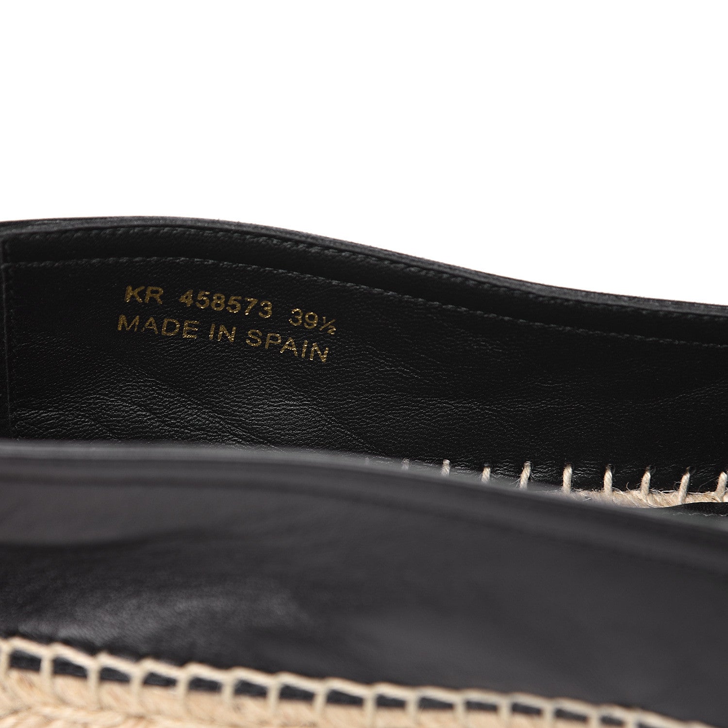 Saint Laurent Lambskin Monogram Espadrilles 39.5 Black 8 of 10