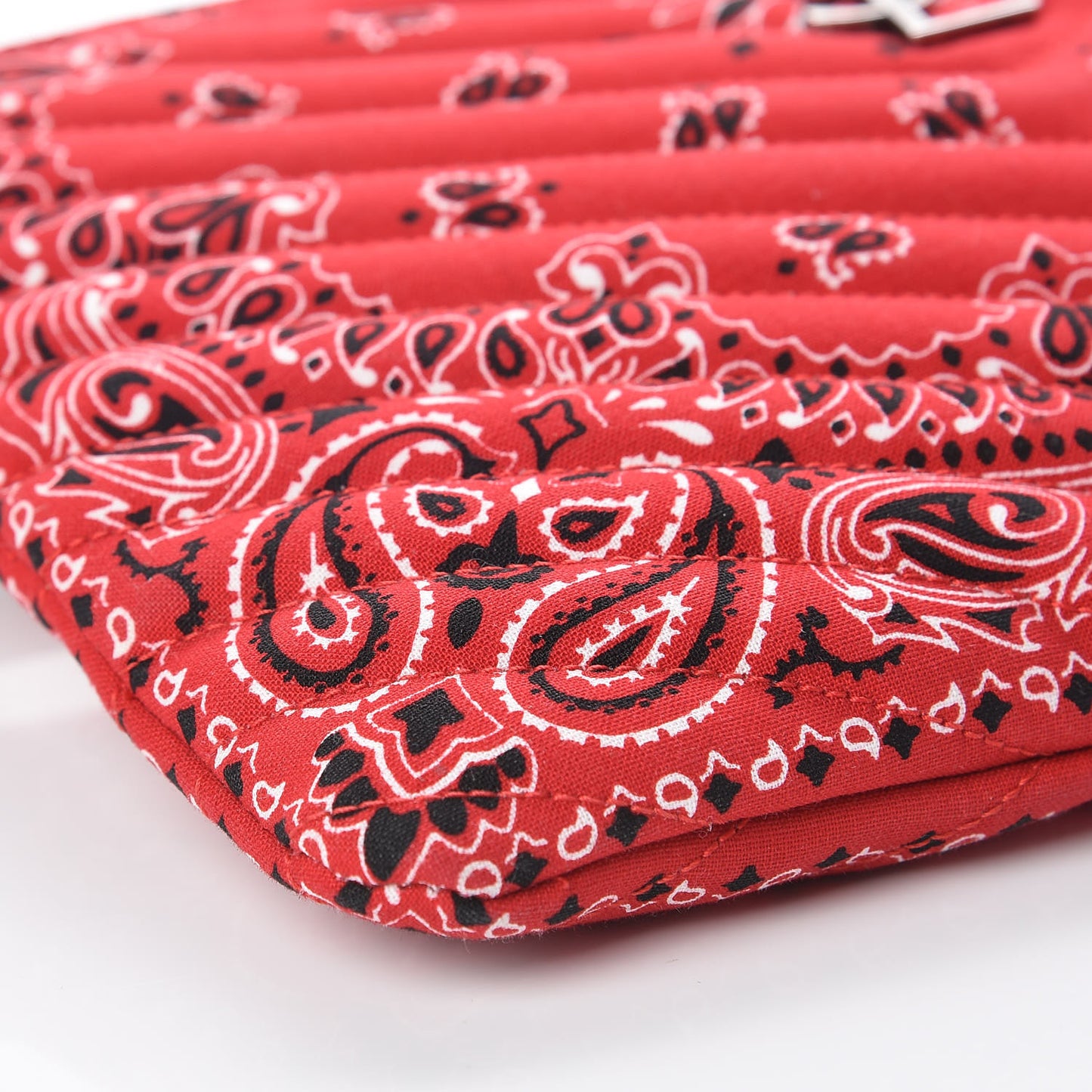 Canvas Bandana Chevron Monogram A5 Wristlet Red
