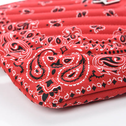 Saint Laurent Canvas Bandana Chevron Monogram A5 Wristlet Red 8 of 9
