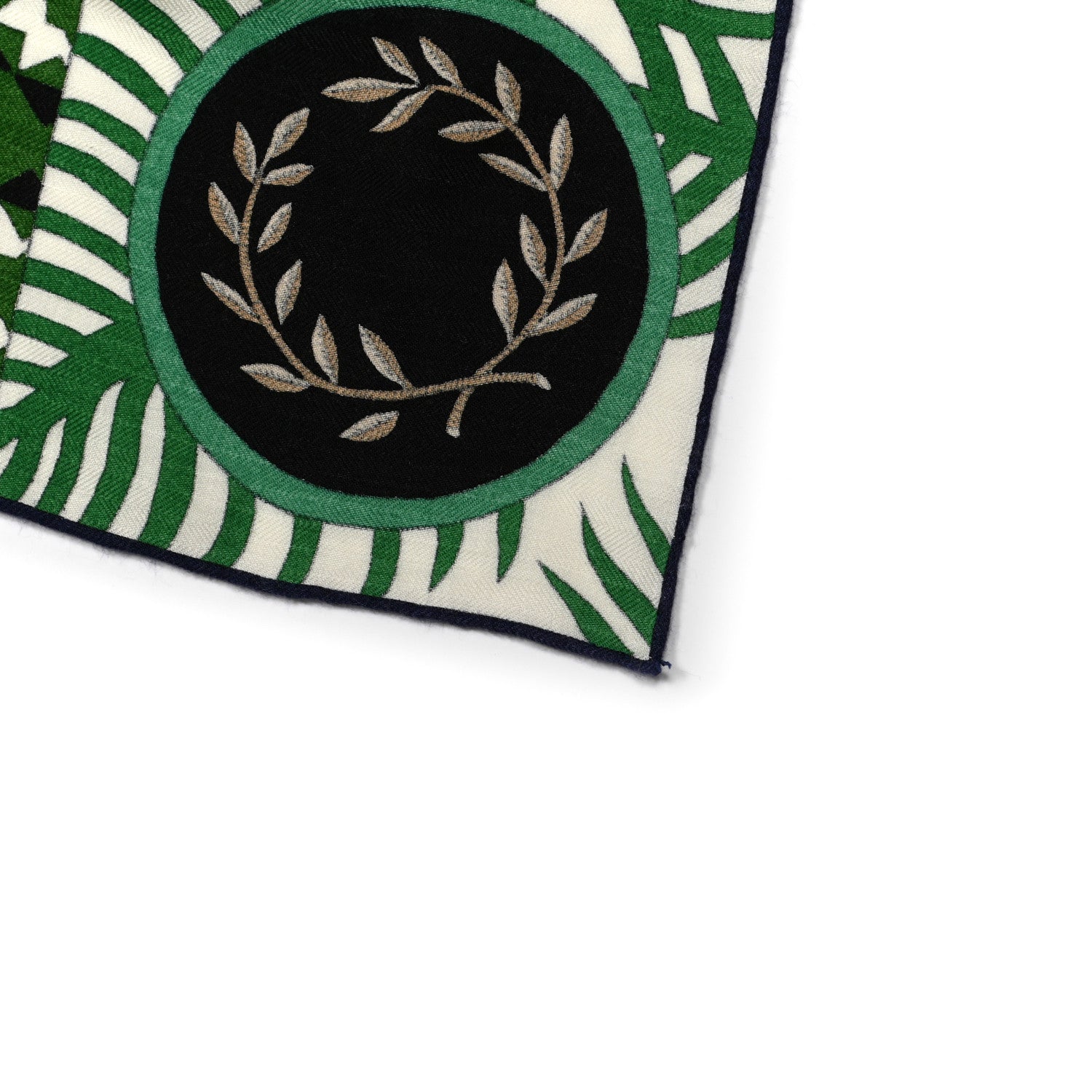 Hermes Cashmere Silk La Danse Des Amazones Shawl 140 Vert Noisette White 5 of 5