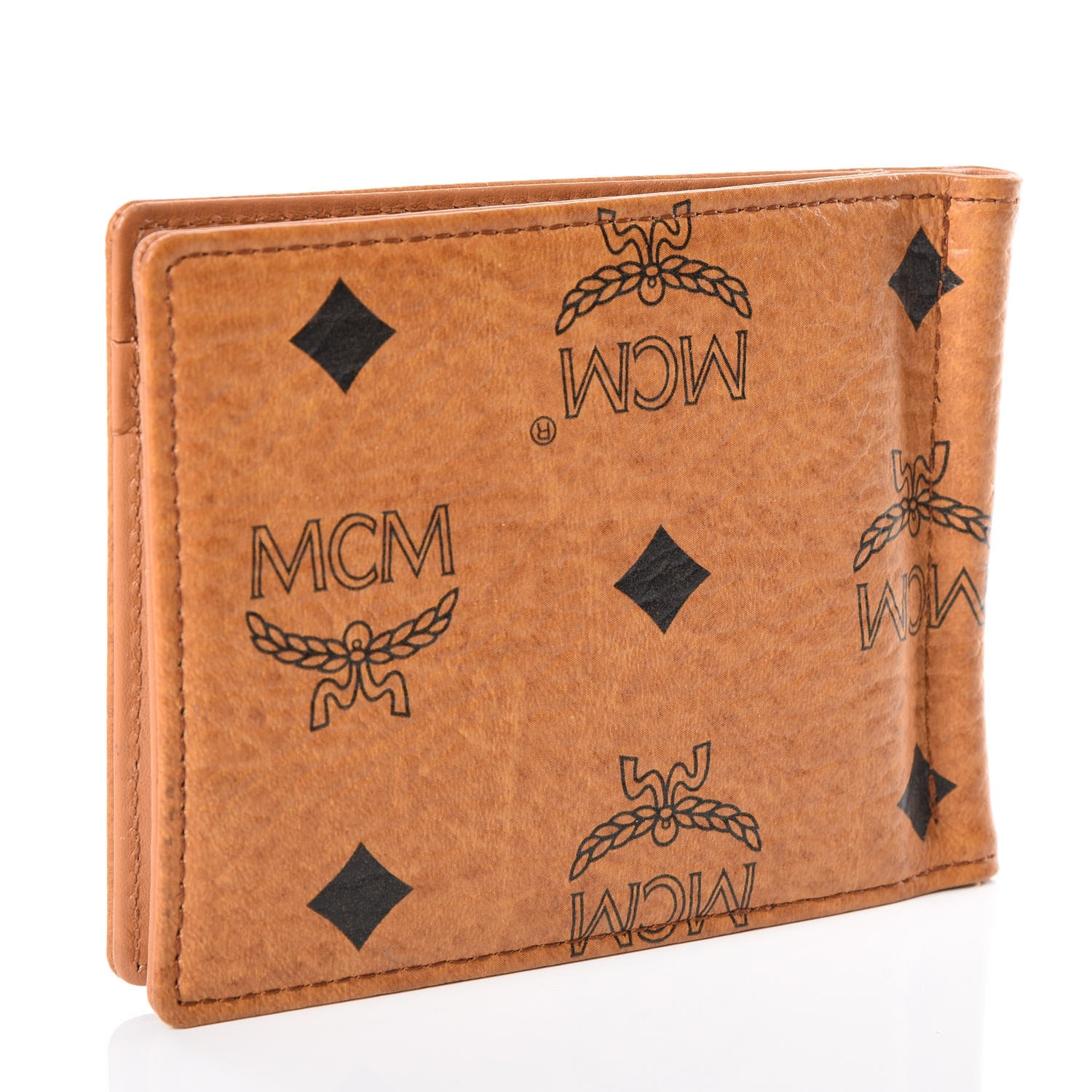 MCM Visetos Heritage Bi-Fold Money Clip Wallet Cognac 2 of 11