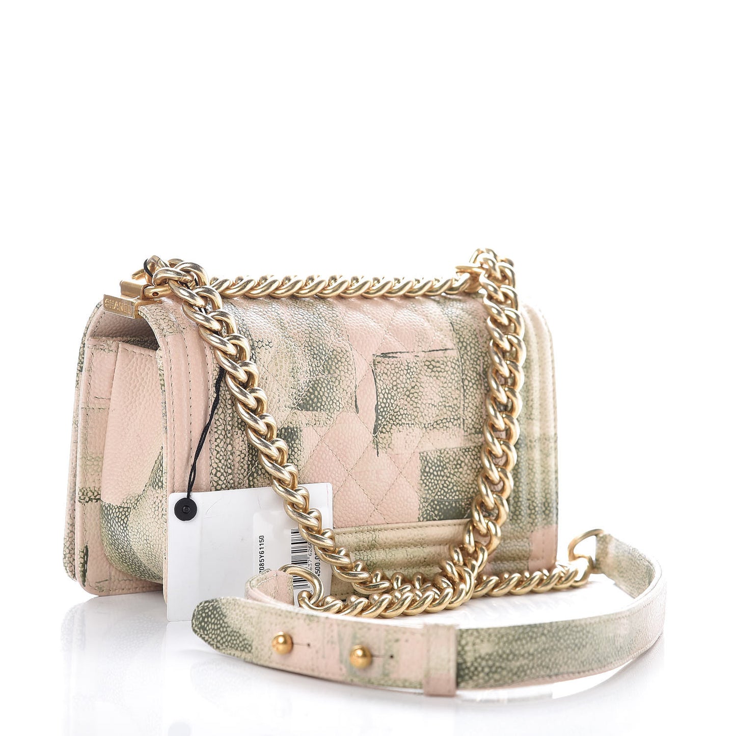 Caviar Quilted Small Cuba Cruise Boy Flap Khaki