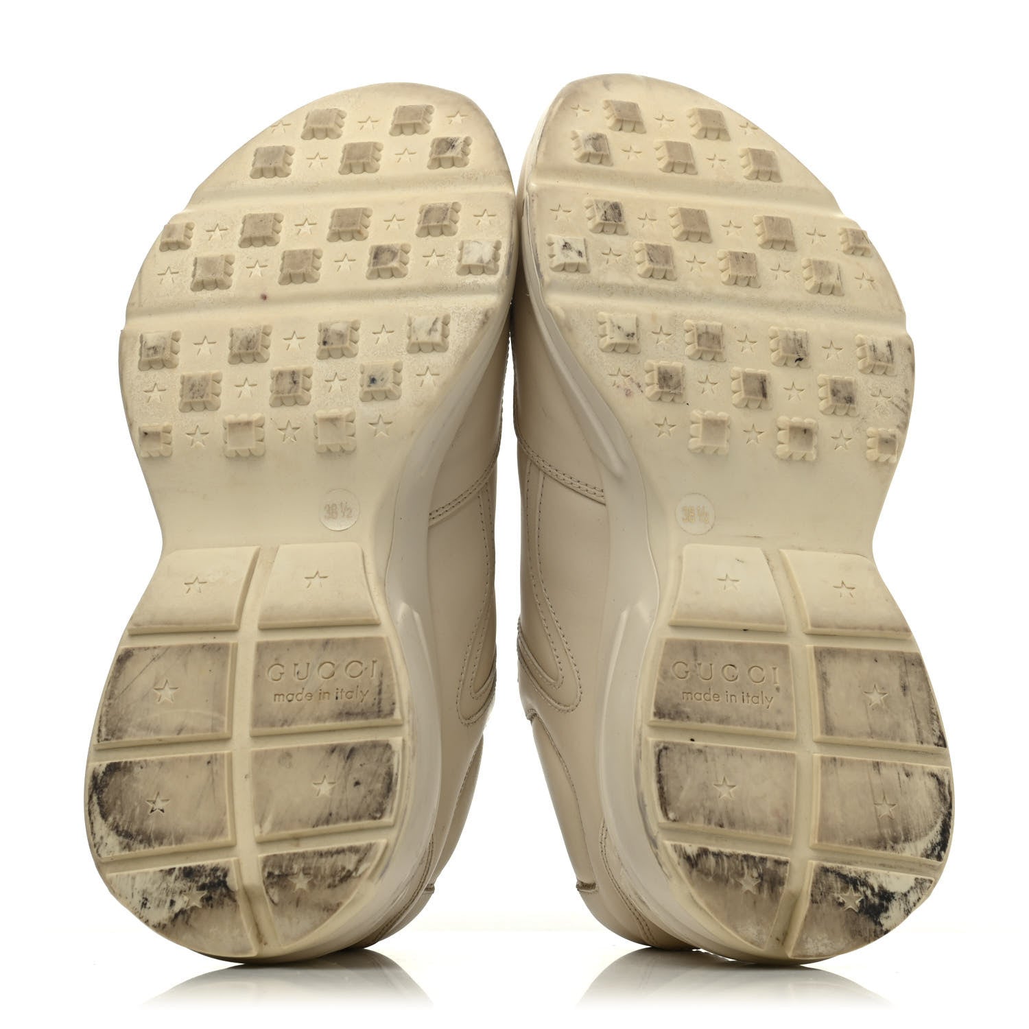 Gucci Calfskin Logo Womens Rhyton Sneakers 38.5 Ivory 4 of 4