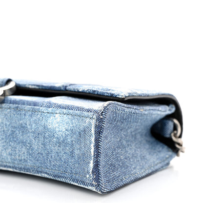 Balenciaga Nappa Denim Printed Hourglass Chain Bag Denim Blue 9 of 9