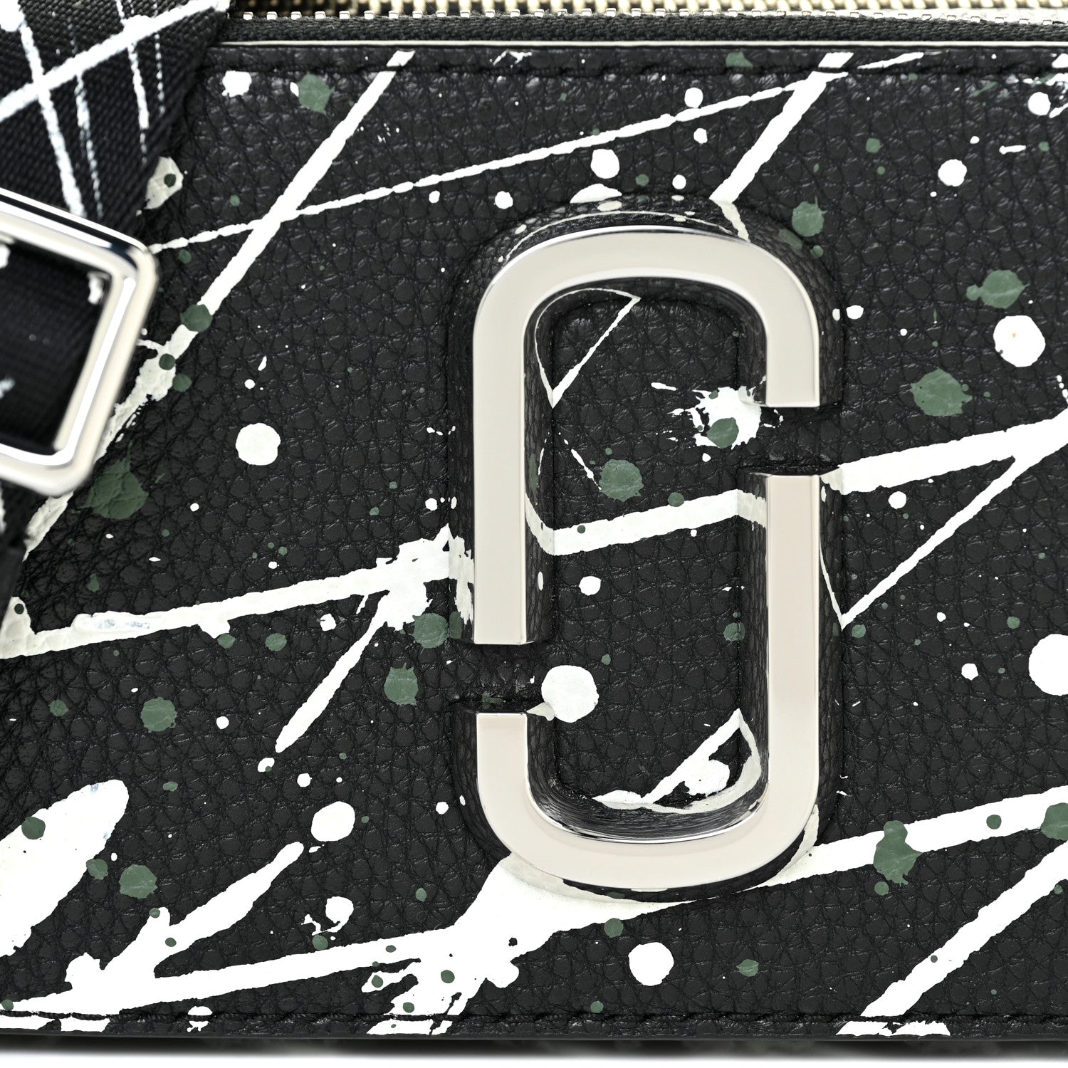 Marc Jacobs Calfskin Paint Splatter Small Snapshot Camera Bag Black Multi 7 of 9
